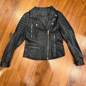Blank NYC Quilted Faux Black Leather Moto Jacket